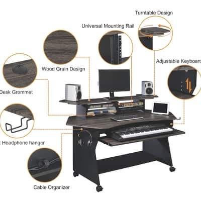 Musiea IM100 Series Music Recording Studio Desk Workstation with 2 x 4U Rack image 2