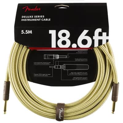Fender Deluxe Series Instrument Cable - Tweed Straight/Straight - 18.6ft image 1