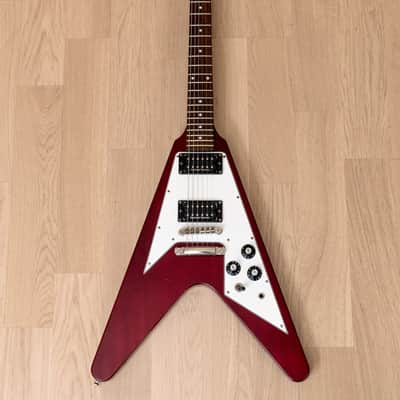 2008 Edwards by ESP E-FV-85D Flying V 67-Style Electric Guitar Cherry w/ USA Duncans, Japan image 2