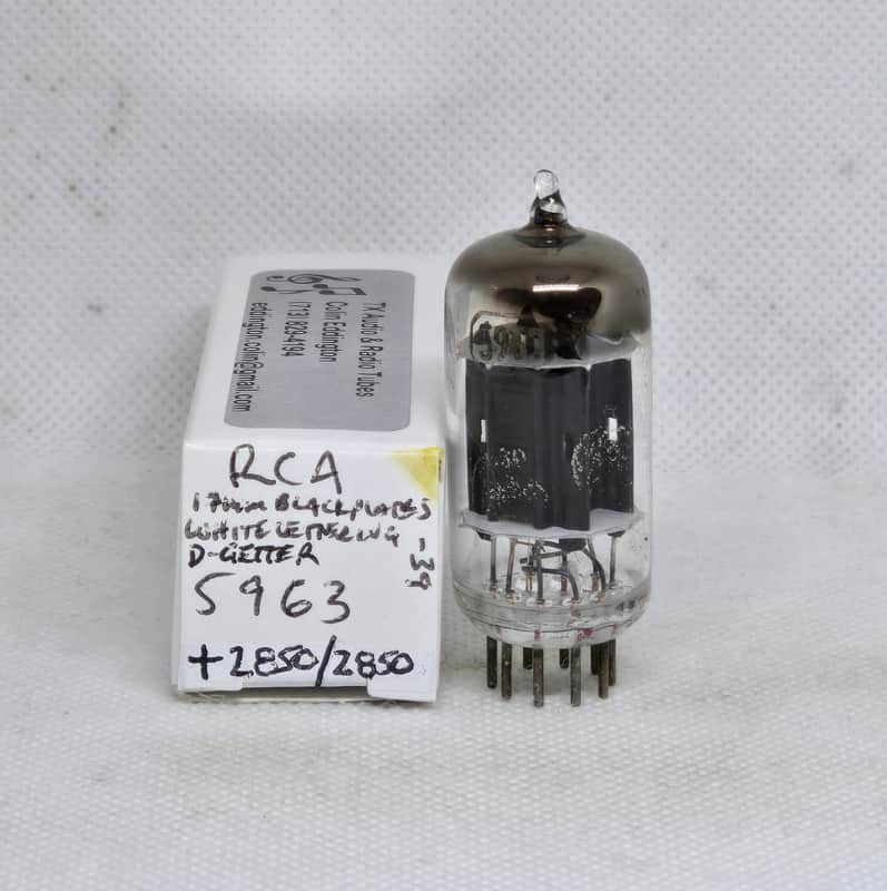 RCA 5963 D Getter Black Plate Perfectly Balanced Single NOS 12AU7 12AU7A 5963 image 1