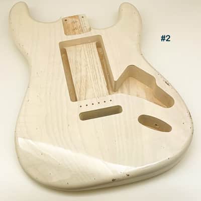 3lbs 12oz BloomDoom Nitro Lacquer Aged Relic White Blonde S-Style Vintage Custom Guitar Body image 8
