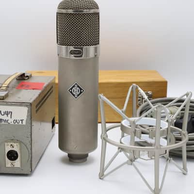 Neumann U47 Long Body #2927 - K47 capsule, VF14M tube, BV08 Transformer, original PSU and Cable 1950s - Chrome Top / Grey Painted Body image 4
