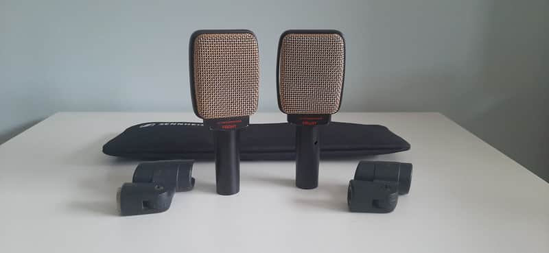 Set of 2x Sennheiser BF509 Black Fire 509 Cardioid Dynamic Microphone 1990s - Black image 1