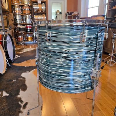 Drum Kits - 1970's Ludwig Classic Maple 14x24 8x12 9x13 14x16 (Concert Tom) Drum Kit (Bowling Ball Blue Oyster) image 8