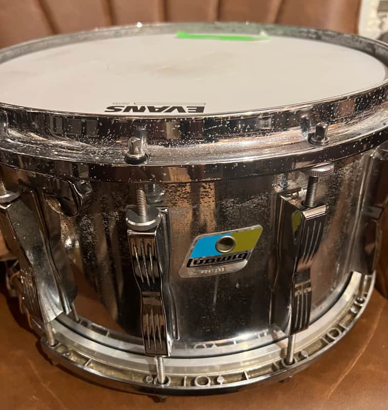 RARE Ludwig Coliseum Chrome (12 lug) snare 70s Blue/Olive badge - Chrome Over Wood image 1