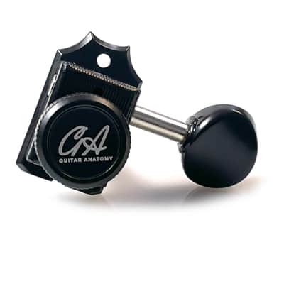 LEFT HANDED Guitar Anatomy Pro Locking Tuners – Vintage Machine Heads for Strat or Tele – 6 In Line – Gold image 8