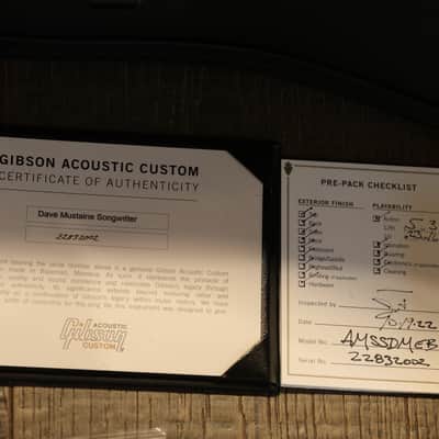 Minty! 2022 Gibson Custom Shop Dave Mustaine Songwriter Acoustic Guitar Black + COA OHSC image 12