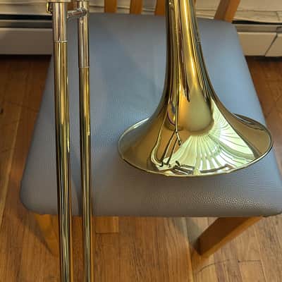 Bach 42 Stradivarius Series Tenor Trombone with Traditional Wrap F Attachment, Standard Rotor Valve 2010s - Clear Lacquered Brass image 2