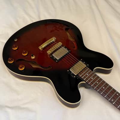 Vintage 1998 Epiphone Dot Deluxe - Made in Korea (MIK) - Cinnamon Burst (VSB) - Free Pro Setup image 3
