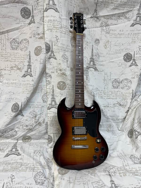 1990's Samick SG-21 F Flame Maple Top Vintage Sunburst Finish RARE