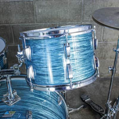 Ludwig 1977–78 Ludwig 4-Piece Drum Kit – Turquoise Oyster Rewrap – 6-Ply Maple – Netflix “Ginny & Georgia” image 8