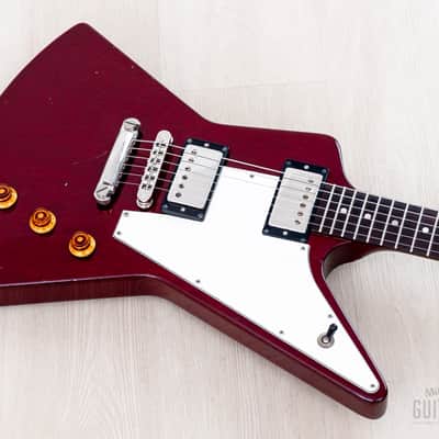 1998 Gibson Explorer '76 Vintage Reissue Clapton Cut Mod Wine Red w/ Case image 8