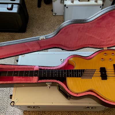 1997 Washburn AB-30 Acoustic/Electric Bass in natural with OHSC. image 2