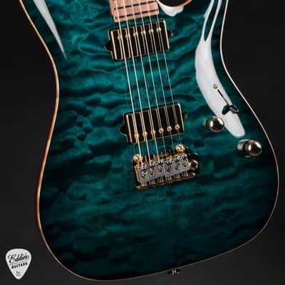 Suhr Standard Carve Top Pau Ferro Neck - Trans Teal Burst image 6
