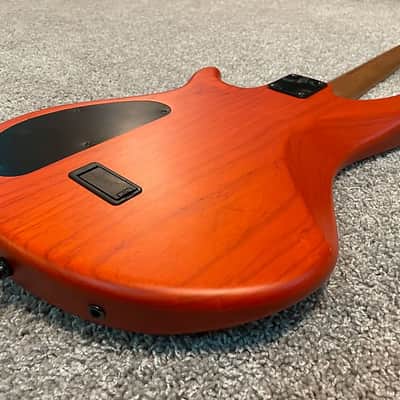 Warmoth Warmoth G4 Bass with Delano P/J Pickups and EMG Preamp Satin Orange Over Ash image 9