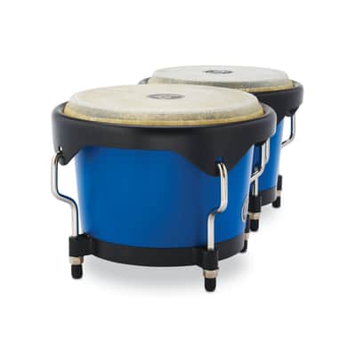 Latin Percussion 6 1/4-Inch and 7 1/4-Inch Bongos with Carrying Bag and Tuning Wrench (Race Car Blue) image 5