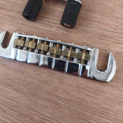 Paul Reed Smith PRS Adjustable Stoptail Tailpiece Bridge with Metric Studs - Chrome image 3