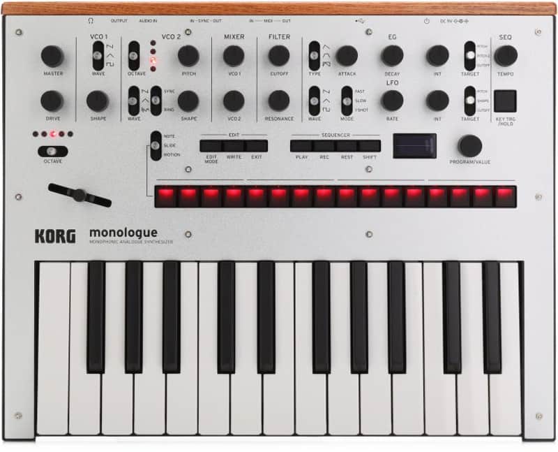 Korg monologue Analog Synthesizer - Silver (MonologueSVd2) image 1