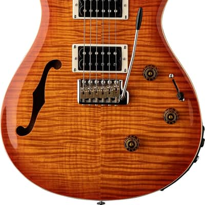PRS SE Custom 24 Piezo Semi-Hollow Electric Guitar, Rosewood Fingerboard, Vintage Sunburst image 1