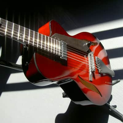 2017 Peerless 12" Serena carved spruce archtop, light travel/ parlor size guitar. Ruby Sunburst, image 18