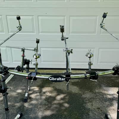 Gibraltar 2 Sided Curved Drum Rack with  Cymbal Arms, Tom Munts and Clamps Memory Locks image 2