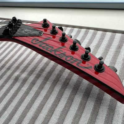 Jackson Pro Series Phil Demmel Signature Demmelition Pro King V, NOS condition, NECK-THRU construction, Floyd Rose Tremolo, Active EMG pickups, RED with BLACK BEVELS, with OEM Jackson FLYING V Hardshell Case, original accessories image 9