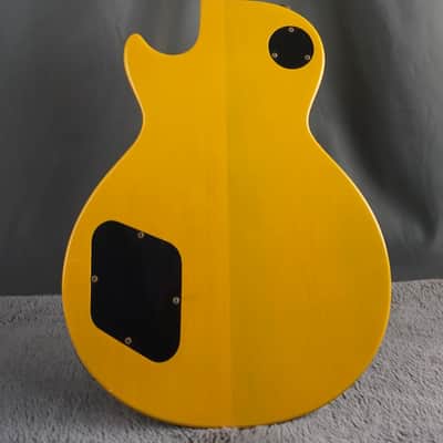 Blitz by Aria Pro II Leopard Transparent TV Yellow Single Cut P90 MIJ image 3