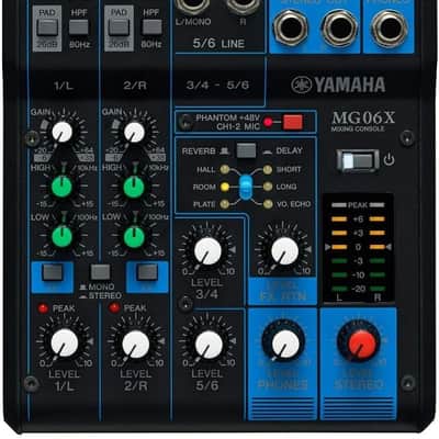 Yamaha MG06X 6 Channel Analog Mixer - Black image 1