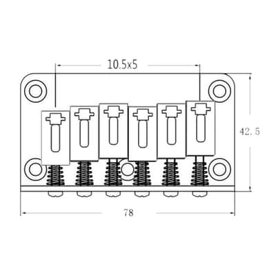 Hardtail Fixed Guitar Bridge | 6 String Roller Saddle Bridge for Electric Guitar Replacement with Wrench & Screws (78mm, Chrome) image 6