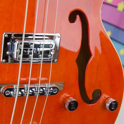 Used Gretsch G5123B Limited Edition Electromatic Bass, Orange, Hard Case image 7
