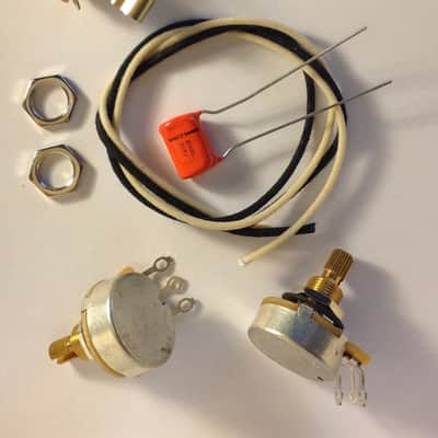 Wiring Harness Kit For P Bass CTS 450G Knurled Pots .1uf 225P Orange Drop Cap image 2