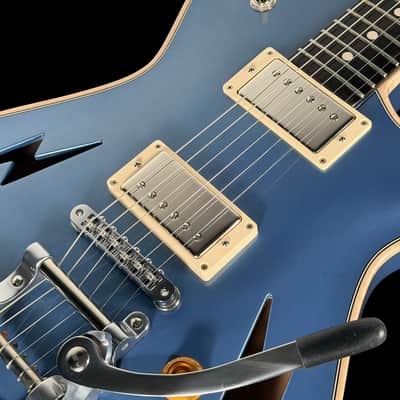 2026 Knaggs Chena Hollowbody LB with Bigsby & Lightning Bolt F-Holes ~ Pelham Blue image 6