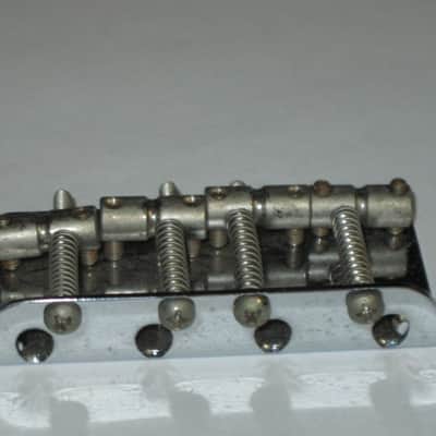 used lightly relic'd Fender Mexican P Bass Vintage Style BRIDGE full assembly Chrome (from 1994) also included is a used set of D'Addario bass strings image 16