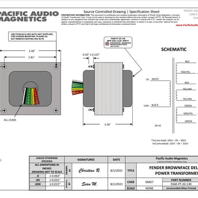 Pacific Transformer Fender Brownface Deluxe Power Transformer image 3