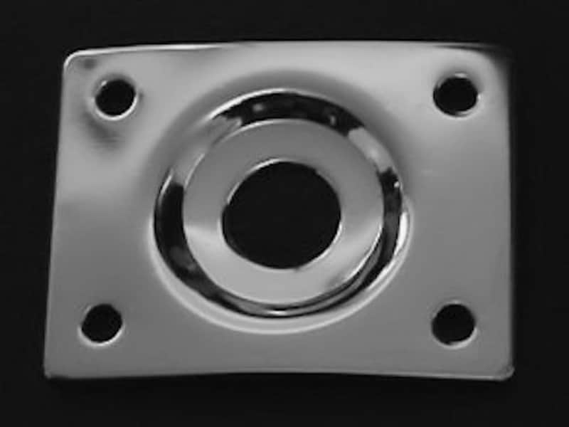 Guitar Parts - JACK PLATE Curved Recessed RECTANGLE - CHROME image 1