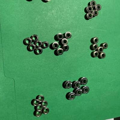 Vintage-Style Guitar Tuner Bushings, Nickel, 7 Sets EXC image 1