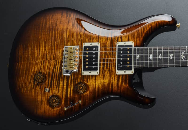 Paul Reed Smith Custom 24 Piezo 10 Top - Black Gold Wraparound Burst image 1
