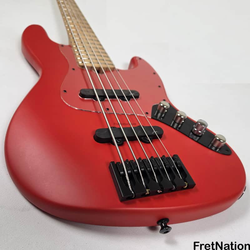 Marco Bass Guitars TFL-5 5-String 34.5" Satin Red Glockenklang - 9.84lbs image 1