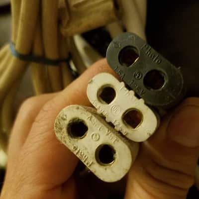Phalo etc. Ampex Wollensak Power Cord Electric Cable 1958 - White Black image 1