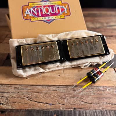 Seymour Duncan Antiquity Humbucker Set Relic Aged Gold with FREE .022 Bumblebee Capacitors image 1