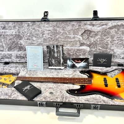 Fender Jazz Bass Jaco Pastorius Tribute Relic 2013 Custom Shop Sunburst Fretless image 17