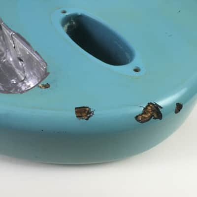 Lefty Vintage 1995 Fender Heavy Relic Strat Guitar Body Daphne Blue Nitro 4.3 Lb image 3