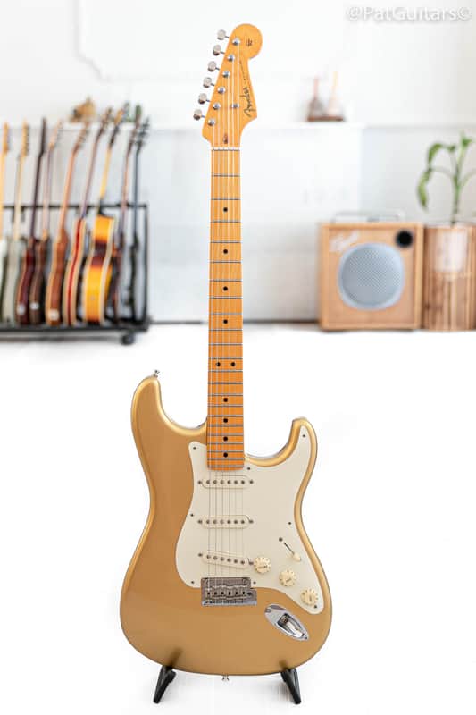 2020 Fender Lincoln Brewster Stratocaster in Aztec Gold. Boost. Dimarzio image 1