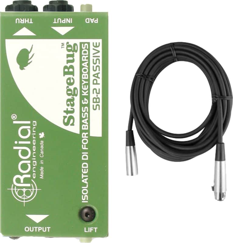 Radial StageBug SB-2 Transformer Isolated Passive Direct Box DI w/ Mic Cable image 1