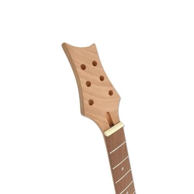24 Fret Replacement Guitar Neck 24.75 inch Mahogany Rosewood Fretboard Dot Inlay Set in heel image 4