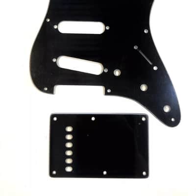 Black 3 Ply Stevie Ray Vaughan SRV Stratocaster Pickguard/Backplate Set Made In USA image 1