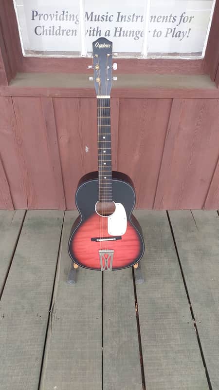 Vintage Orpheus Steel Neck, Sunburst Finish Acoustic Guitar image 1