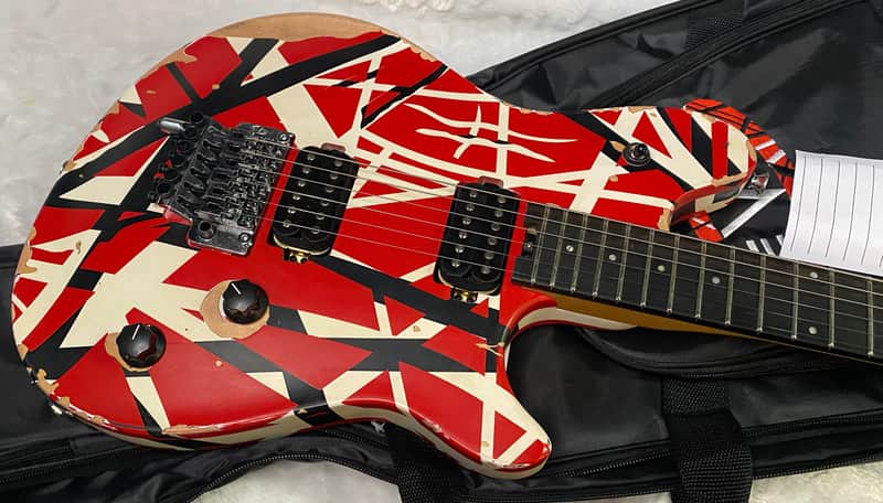 NEW ! EVH Limited Edition Wolfgang Special Striped Series - Ebony Fingerboard, Red, Black, White, Aged - 8lbs - Authorized Dealer - G07159 image 1