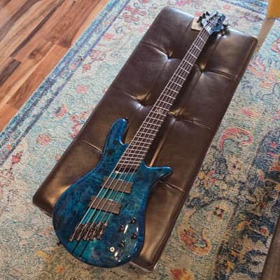 2022 Spector NS Dimension 5 Bass - Black and Blue Gloss - w/Case image 7