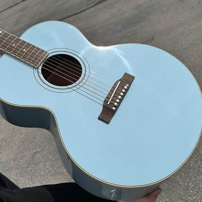 Epiphone J-180 LS Jumbo Ac/El Inspired by Gibson Frost Blue w/Case Auth Dlr #922 image 2